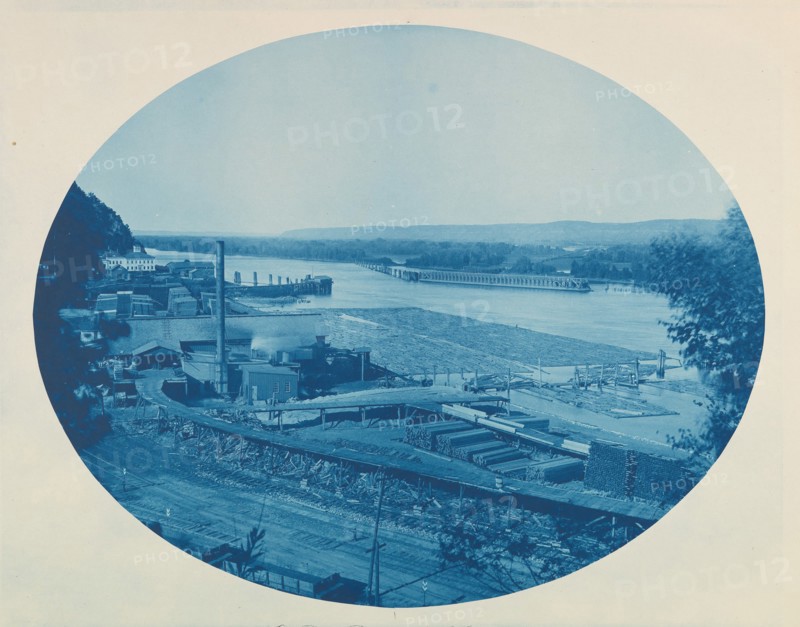 Old Ponton Bridge at N. McGregor, Ia., 1885.