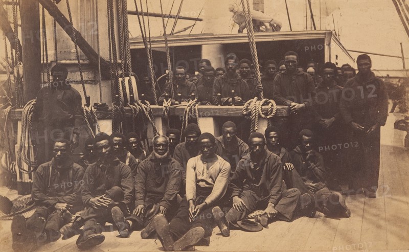 Contrabands Aboard U.S. Ship Vermont, Port Royal, South Carolina, 1861.