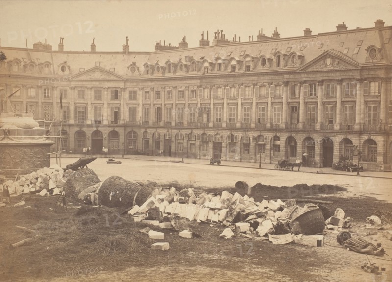 [The Vendôme Column After Being Torn Down by the Communards], 1871.