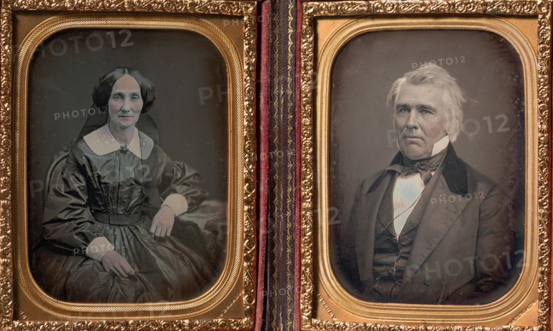 Pair of Portraits of Man and Woman (Husband and Wife?}, 1852-60.