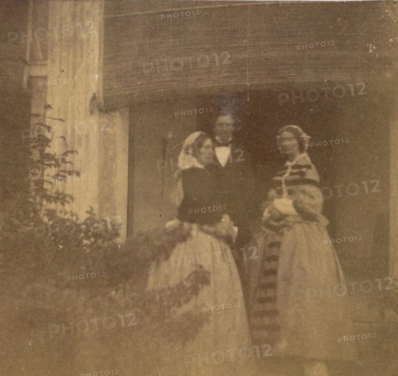[Countess Canning with Guests, Government House, Allahabad], 1858.