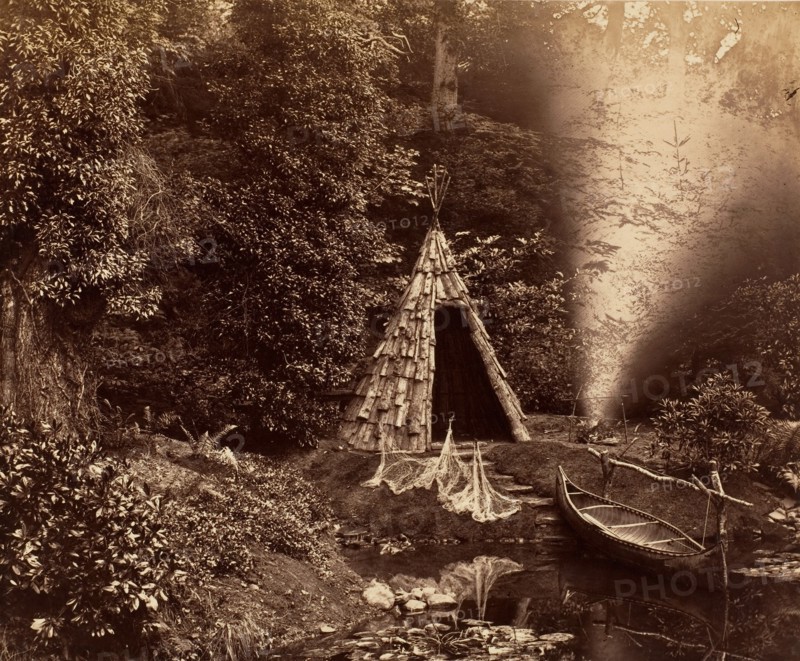 The Wigwam, a Canadian Scene at Penllergare, ca. 1855.