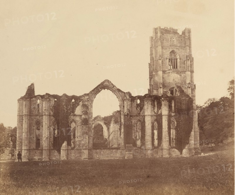 Fountains Abbey. The Chapel of the Nine Alters, Exterior, 1850s.