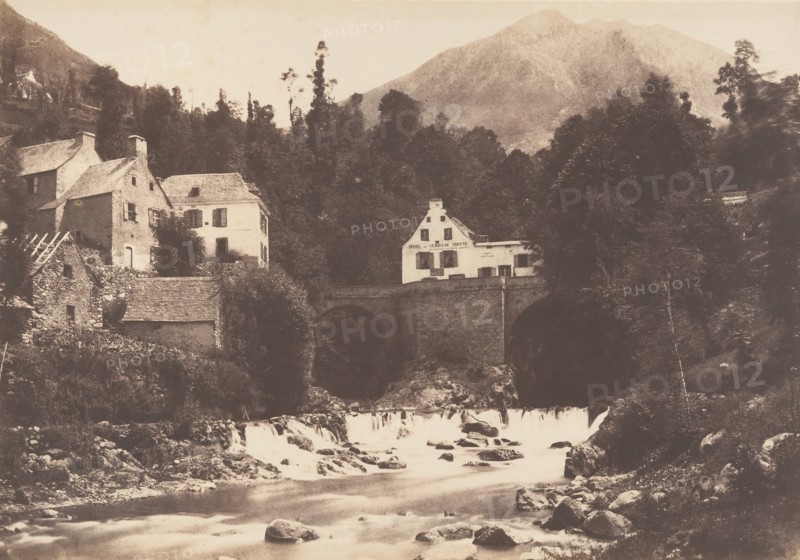 Village de Gèdres, Route de Gavarnie, 1853.