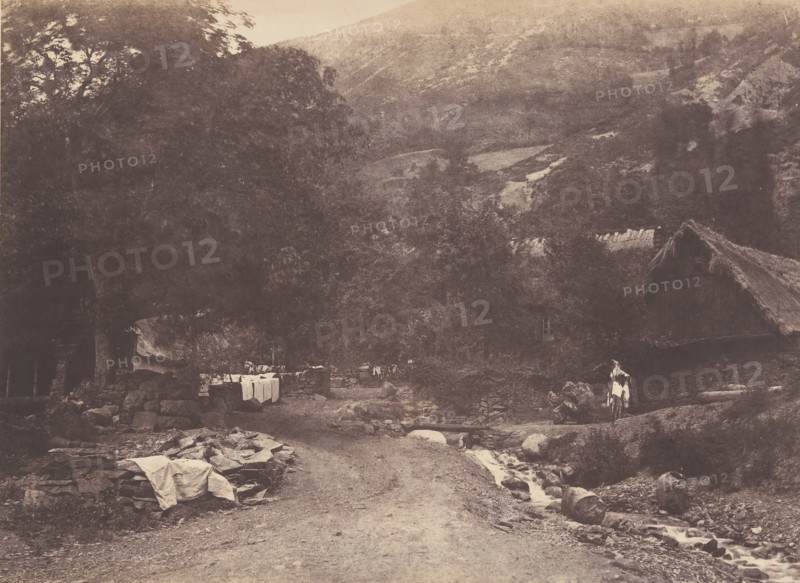Village de Montaubant pris de Luchon, 1853.