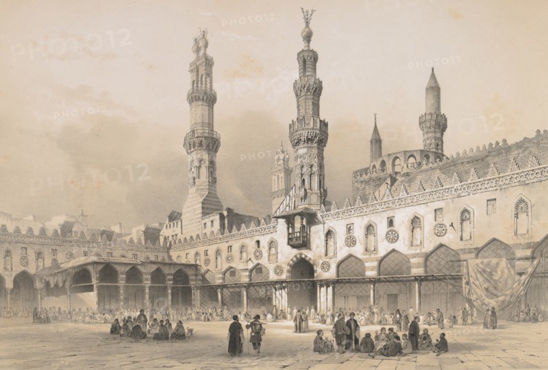 22. Cour de la Mosquée el Ahzar, au Kaire, 1843.