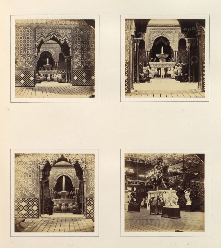 [Alhambra and Court of Lions; View in South Transept], ca. 1859.