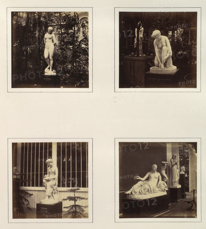 [Sculptures of Andromeda, the Toilet of Atalanta, Corinna, and a Naiad], ca. 1859.