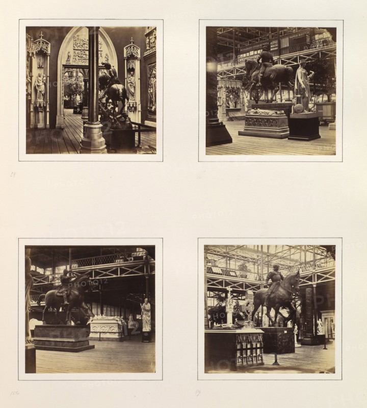 [Medieval Court; Statue of Coleoni; Equestrian Statue of Gattamelata by Donatello, from the Court of Monuments of Christian Art; Equestrian Statue of Colleone], ca. 1859.