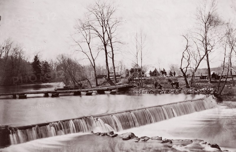 Bull Run. Pontoon Bridge near Blackburn's Ford, 1862. Formerly attributed to Mathew B. Brady.