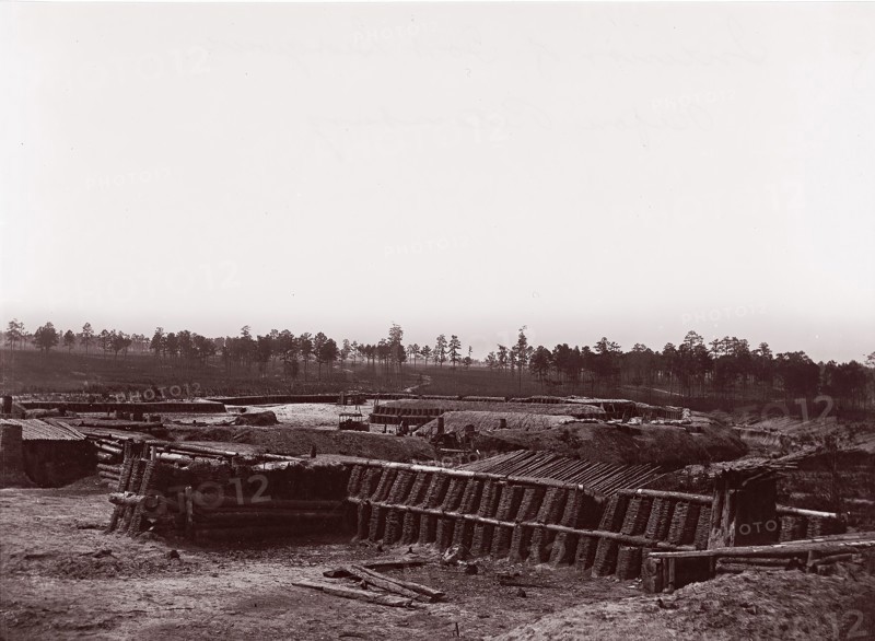 Interior of Fort Sedgwick, before Petersburg, 1861-65. Formerly attributed to Mathew B. Brady.