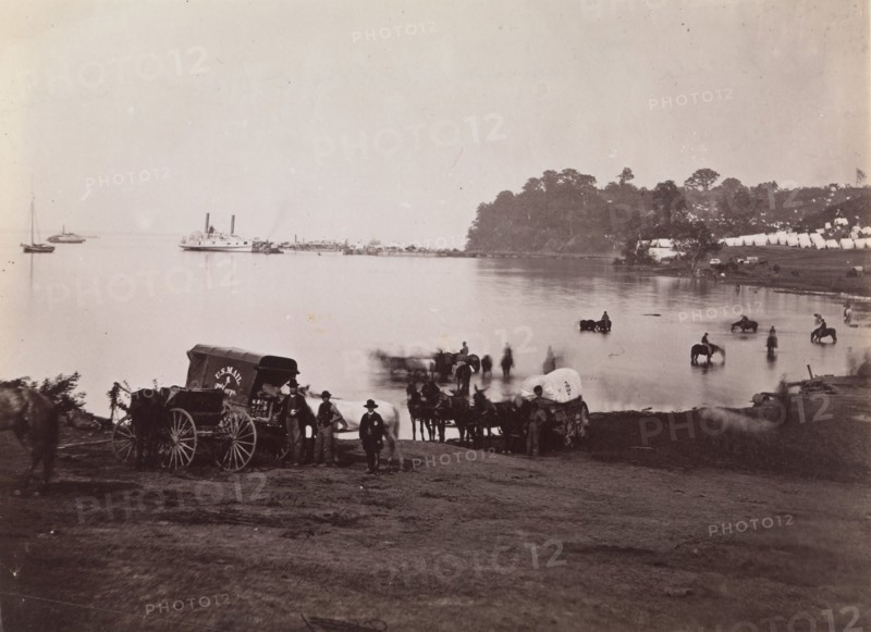 Belle Plain. Distant View of Landing, 1864. Formerly attributed to Mathew B. Brady.