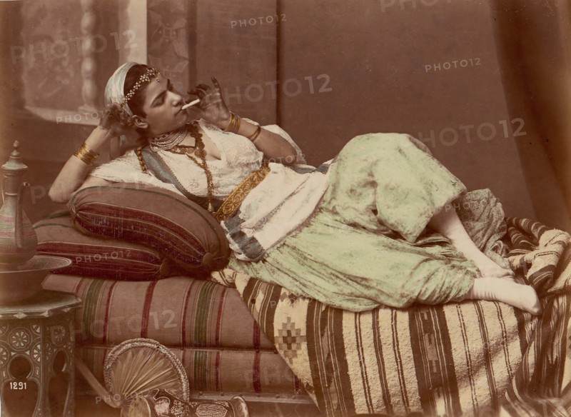 Reclining Woman Smoking, 1870-90.