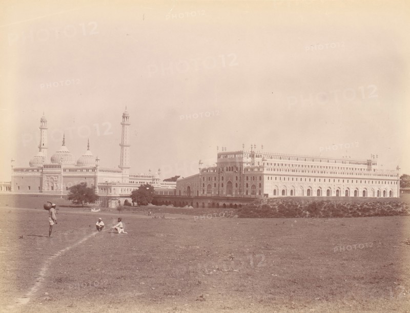 Asafi Mosque and the Bara Imambara, Lucknow, India, 1860s-70s.