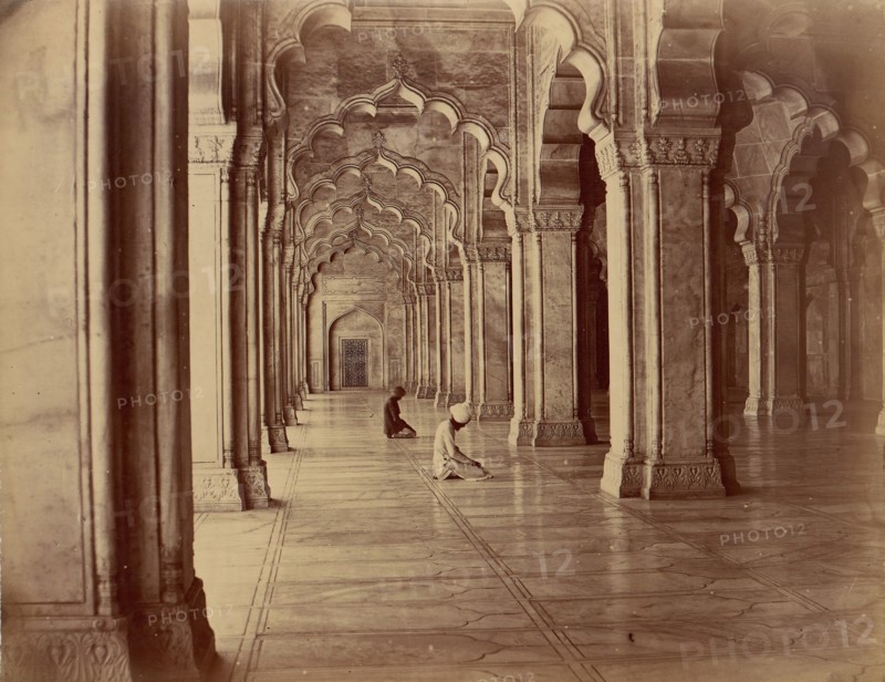 Moti Masjid: Pearl Mosque in Interior of Fort Agra, 1860s-70s.