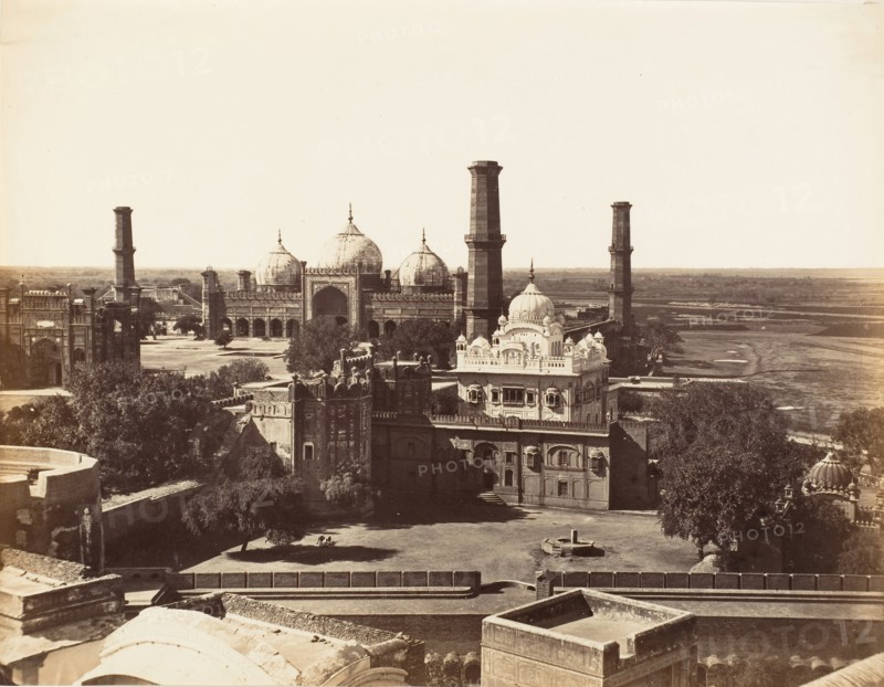 Runjeet Singh's Tomb and the Great Mosque at Lahore, 1858-61.