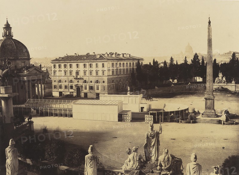 Piazza del Popolo, Rome, 1860s.
