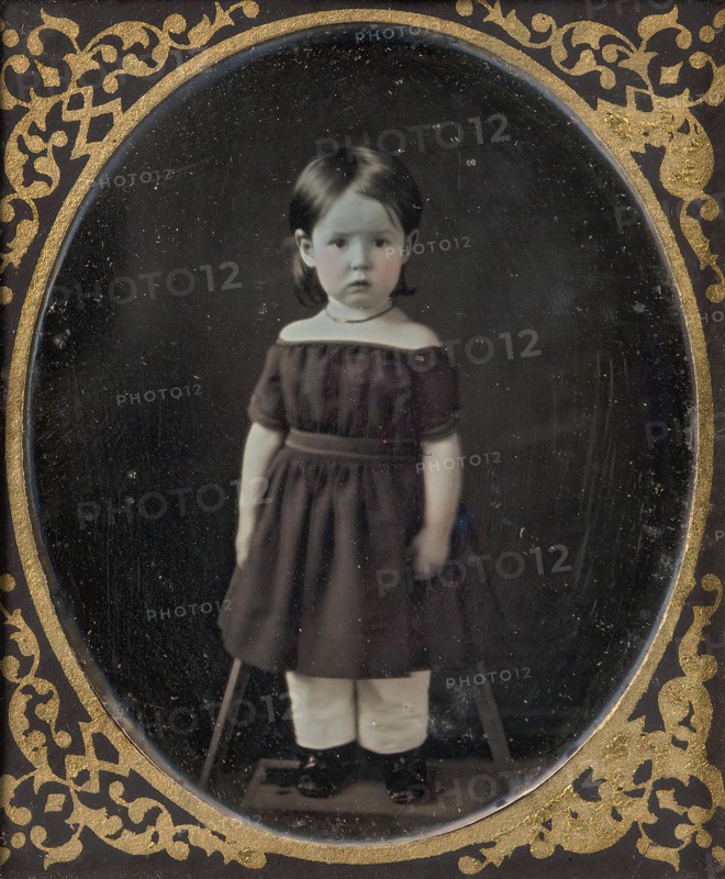 [Young Girl Standing on Short Platform], 1840s-50s.