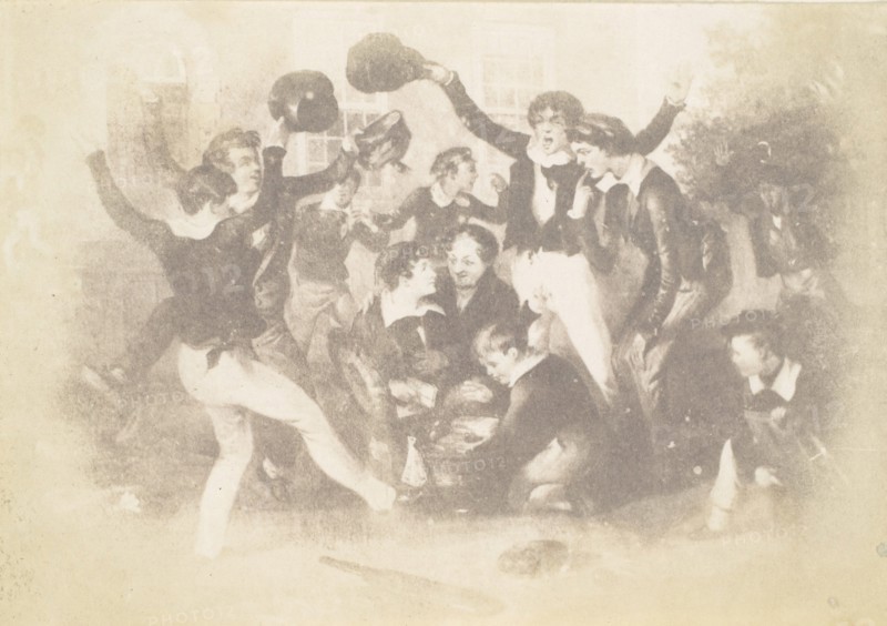 Watercolor of Boys Playing, 1850s.