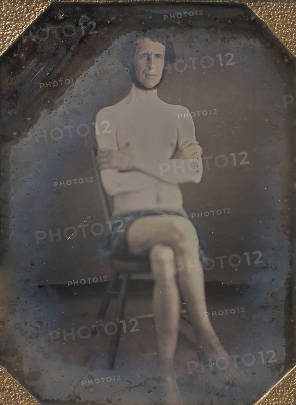 Nude Man Seated with Cloth Draped over Waist, 1840s.