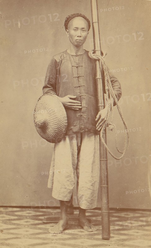 Man with Bamboo Pole, 1870s.