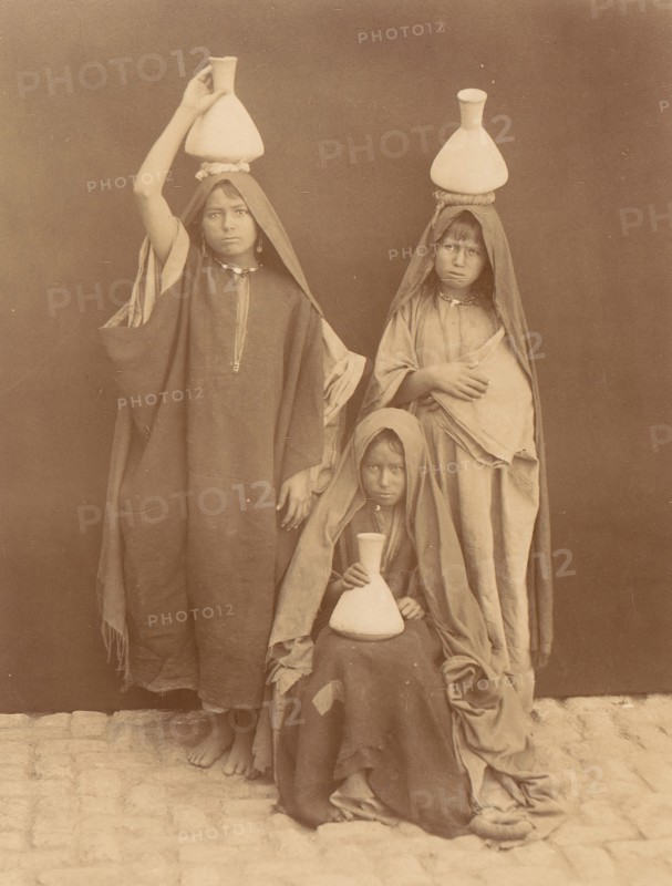 Arab Girls Carrying Water, 1880s.