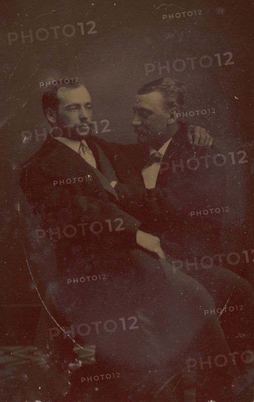Two Men Seated, One in the Other's Lap, with Their Hands in Suggestive Positions, 1880s.