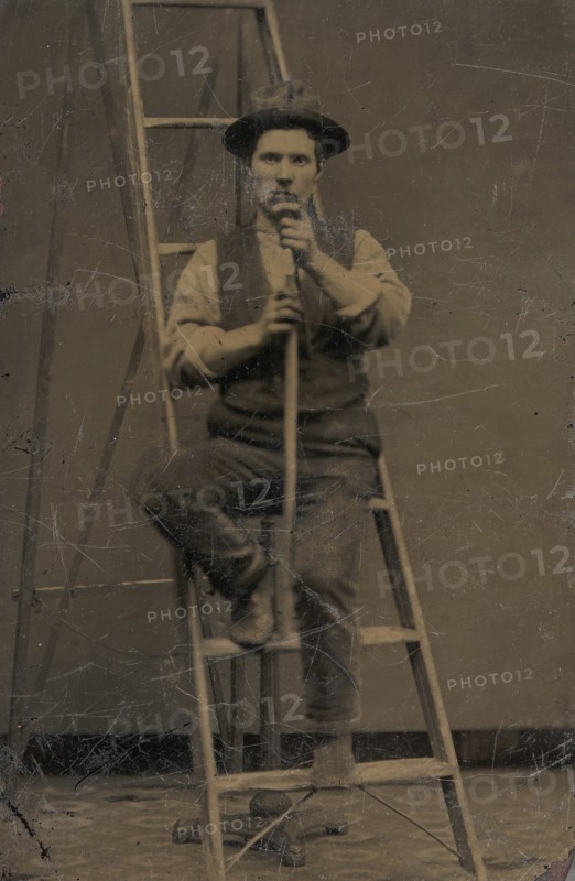 Man on a Ladder, 1860s-80s.
