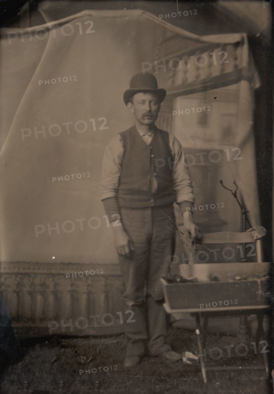 Workman with Tool Box, 1860s-70s.