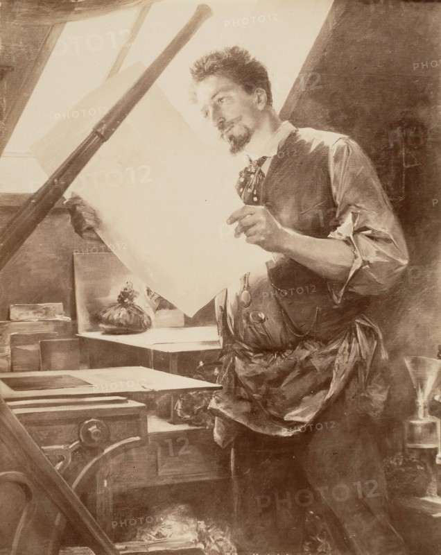 Portrait d'un graveur, 1860s-70s.