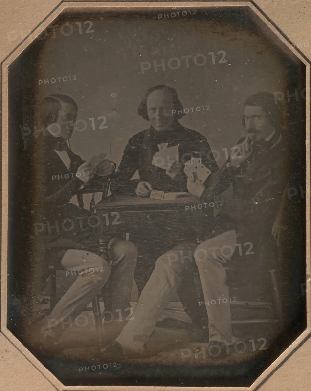 Three Men Playing Cards, March, 1842.