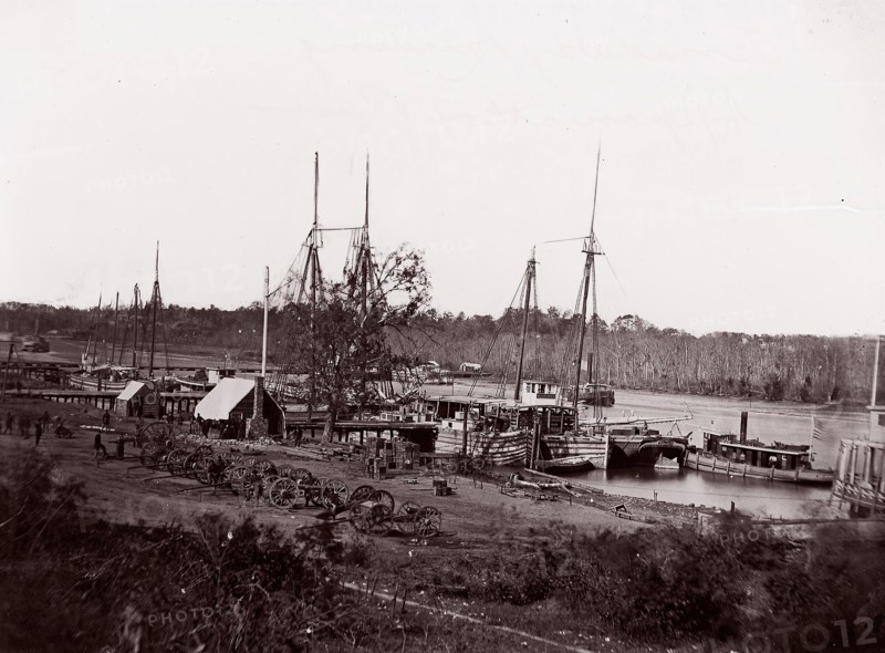 Broadway Landing, Appomattox River, 1864. Formerly attributed to Mathew B. Brady.