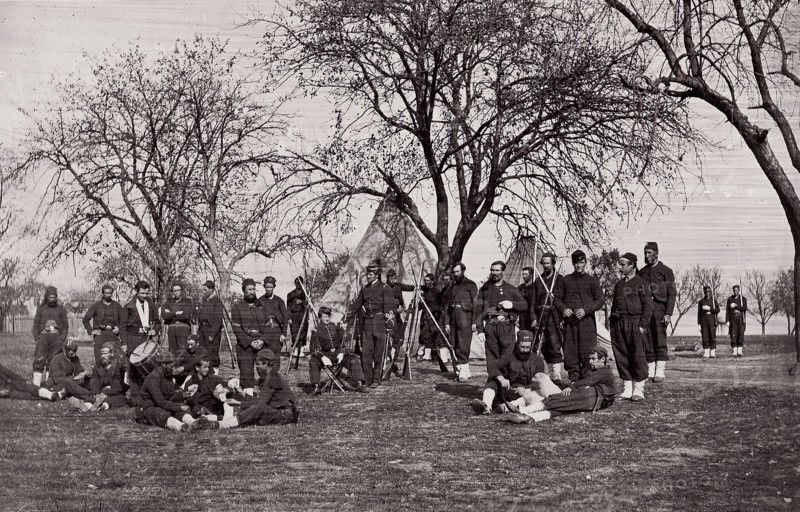 164th New York Infantry, ca. 1861. Formerly attributed to Mathew B. Brady.