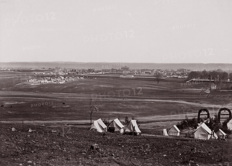 Camp of 44th New York Infantry, 1861-65. Formerly attributed to Mathew B. Brady.