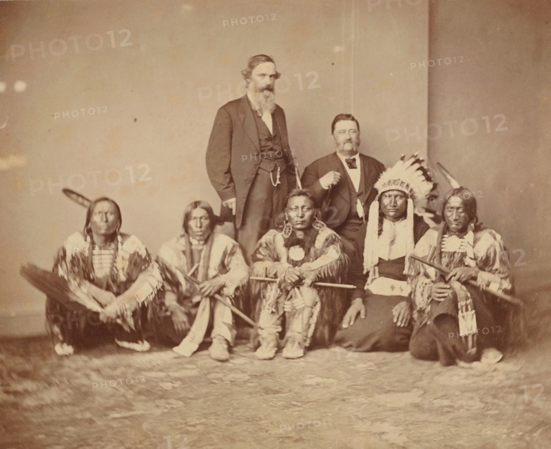 General J. E. Smith and Indians, 1870s.