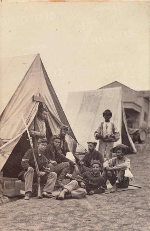 [Camp Scene with Soldiers of the 22nd New York State Militia, Harper's Ferry, Virginia], 1862.