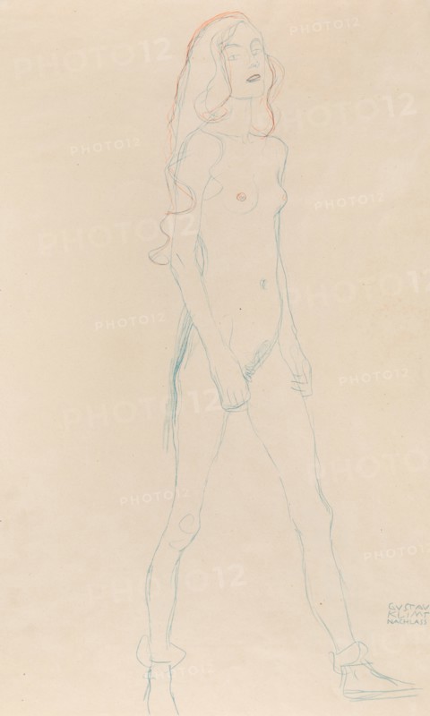 A nude young girl, c. 1917. Creator: Klimt, Gustav (1862-1918).
