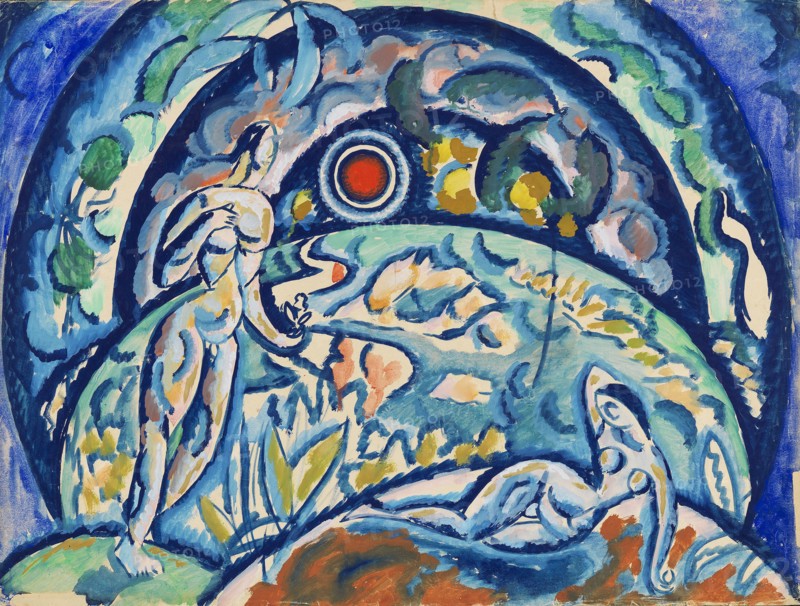Adam and Eve, 1910-1911. Creator: Baranov-Rossiné, Vladimir Davidovich (1888-1942).