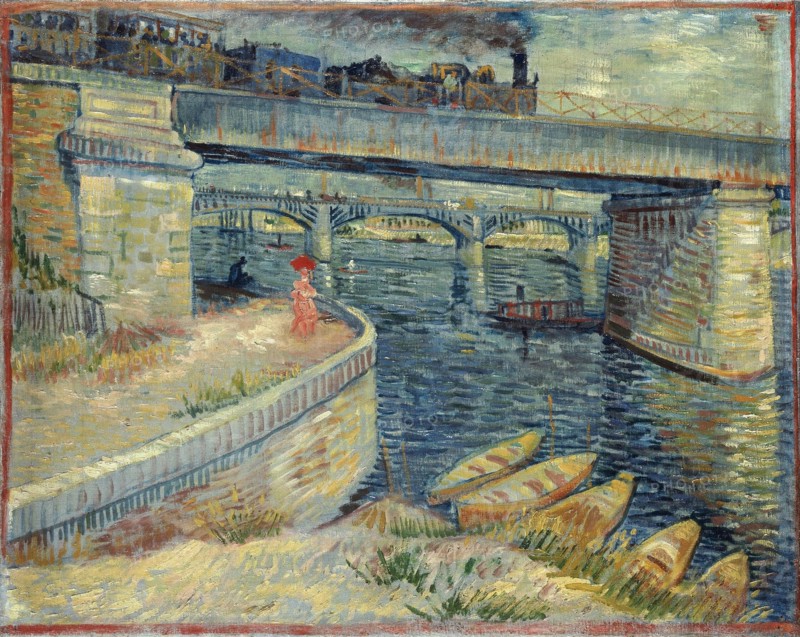 Bridges across the Seine at Asnières, 1887. Creator: Gogh, Vincent, van (1853-1890).