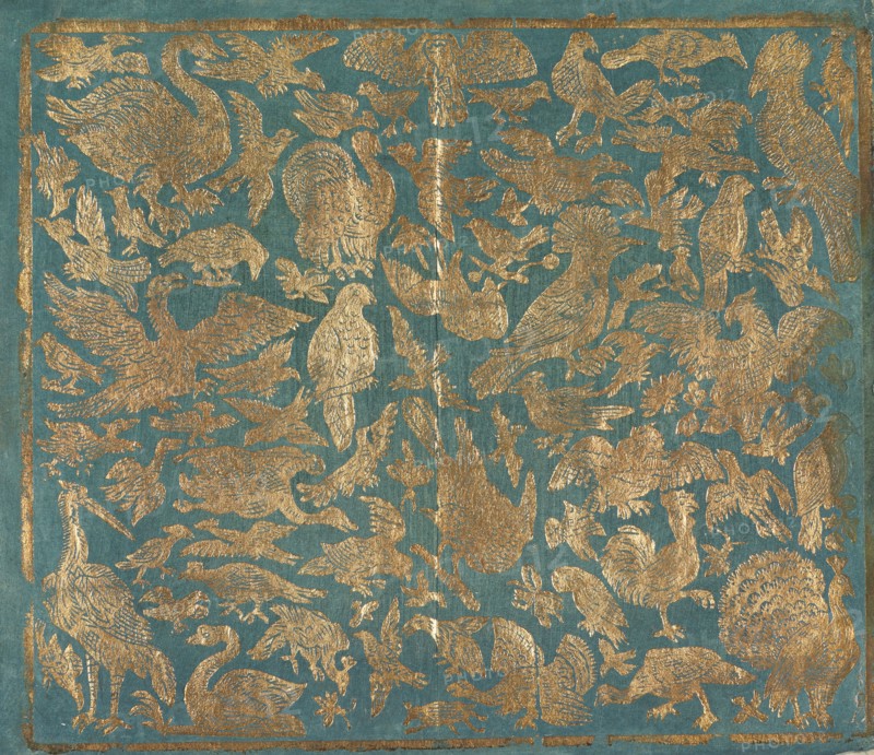 Brocade paper with bird depictions, c. 1790. Creator: Munck, Johann Carl (1750-1794).