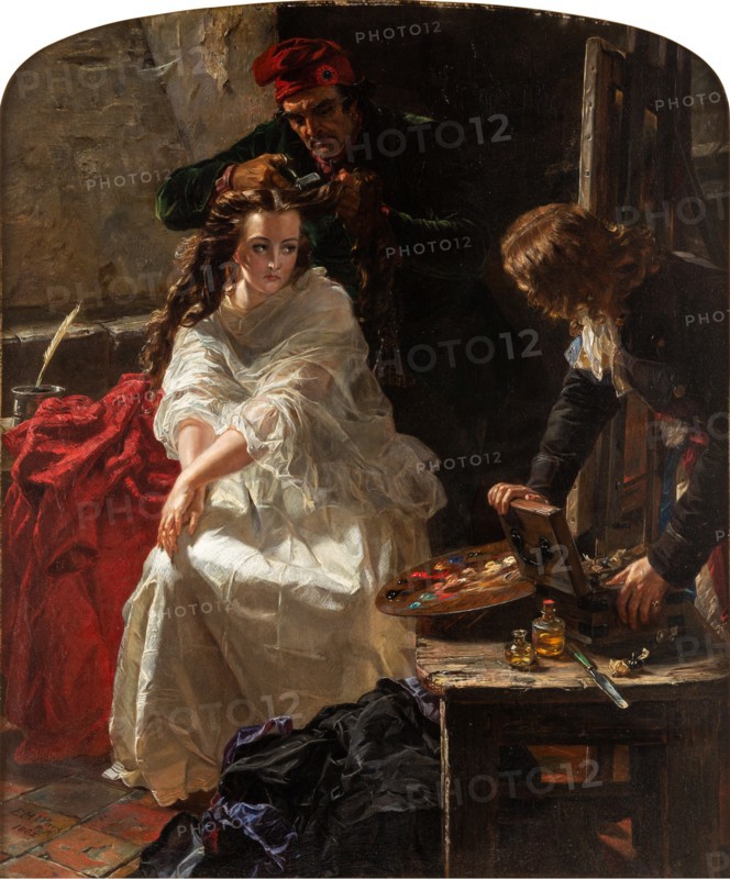 Charlotte Corday in the Prison of the Conciergerie, 1862. Creator: Ward, Edward Matthew (1816-1879).