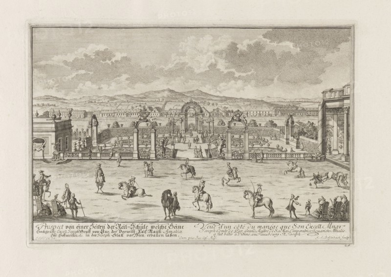 Count Paar's Riding School in Vienna, 1719. Creator: Fischer von Erlach, Joseph Emanuel (1693-1742).
