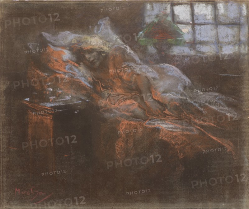 Dreaming. Creator: Mucha, Alfons Marie (1860-1939).