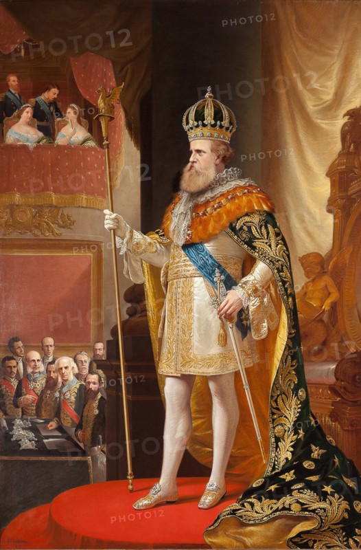 Emperor Peter II of Brazil at the opening of the General Assembly, 1872. Creator: Américo, Pedro (1843-1905).