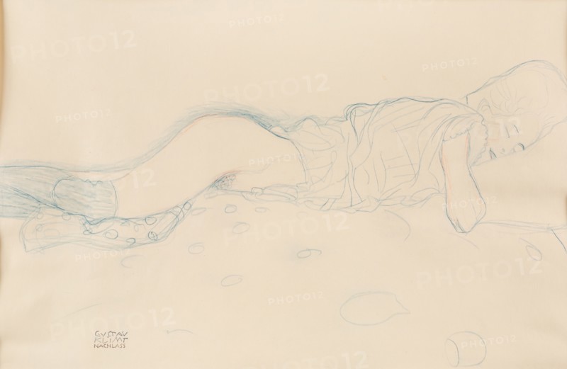 Female semi-nude, c. 1908. Creator: Klimt, Gustav (1862-1918).