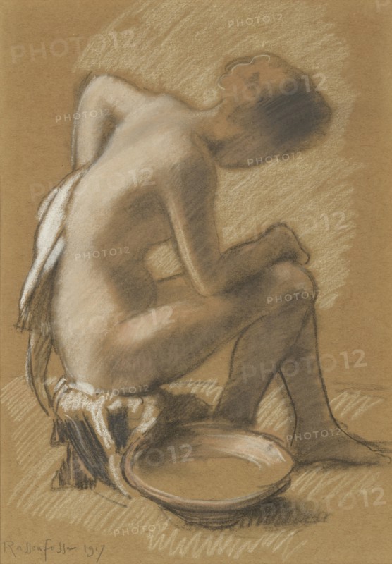 Femme à sa toilette (Woman at her toilet), 1917. Creator: Rassenfosse, Armand (1862-1934).