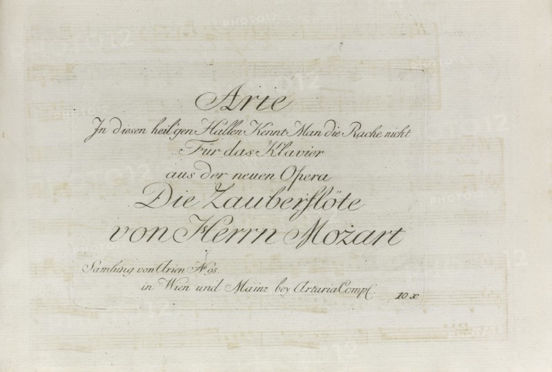 First Artaria edition of Die Zauberflöte by W.A. Mozart, 1791-1792. Creator: Mozart, Wolfgang Amadeus (1756-1791).