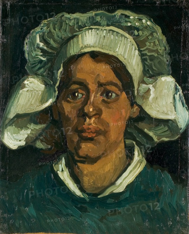 Head of a peasant woman wearing a white hood, 1884-1885. Creator: Gogh, Vincent, van (1853-1890).