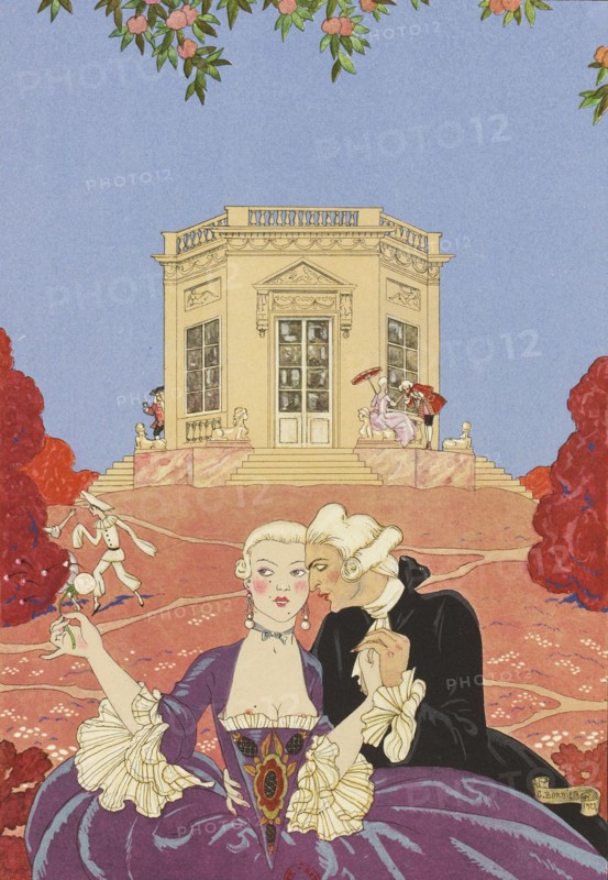 Illustration for "Fêtes galantes" by Paul Verlaine, 1928. Creator: Barbier, George (1882-1932).