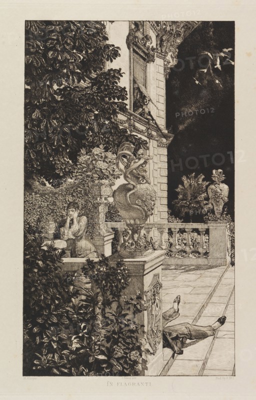 In Flagranti, from Dramas, Opus IX (Dramen, Opus IX), 1883. Creator: Klinger, Max (1857-1920).
